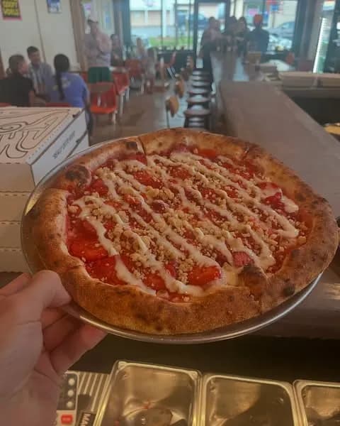 Strawberries from right down the road @thestrawberrypatch_reynolds , streusel, and icing to bring it all together.