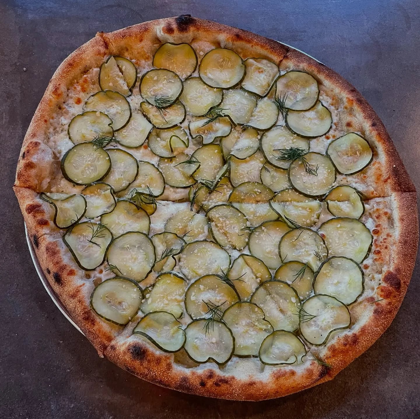 Herby ranch, mozzarella, house pickles, fresh dill.