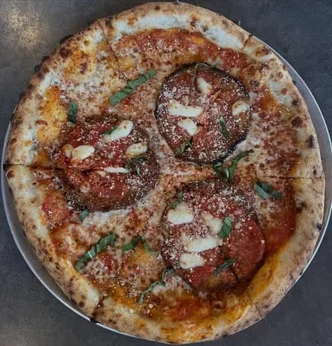 House tomato sauce, mozzarella, fried eggplant, parmesan, basil